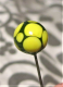 Cirkelmønstret kugle - mosgrøn/citrongul