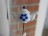 Thepotte 6 - Mormors thepotte - Hvid med blå blomst